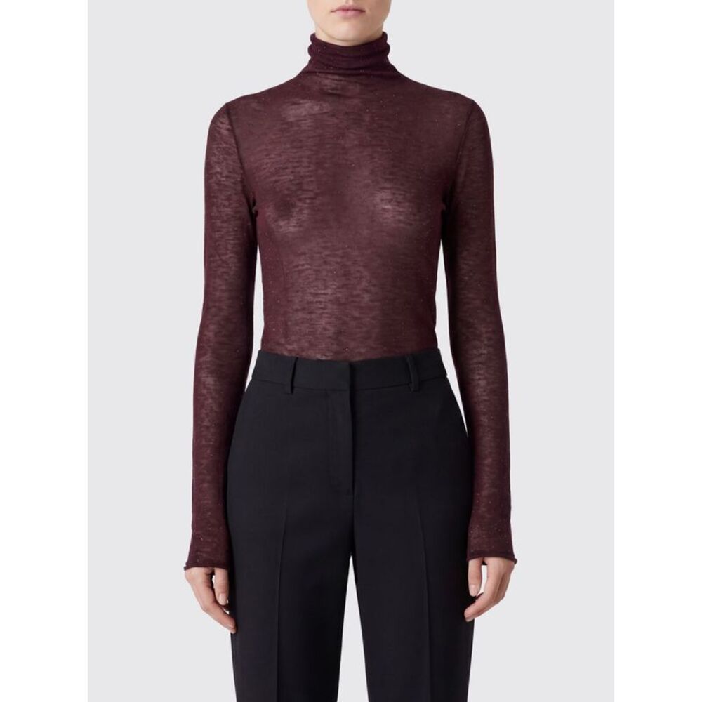 Slim Fit Sheer Wool Roll Neck Jumper Pinko With Long Sleeves